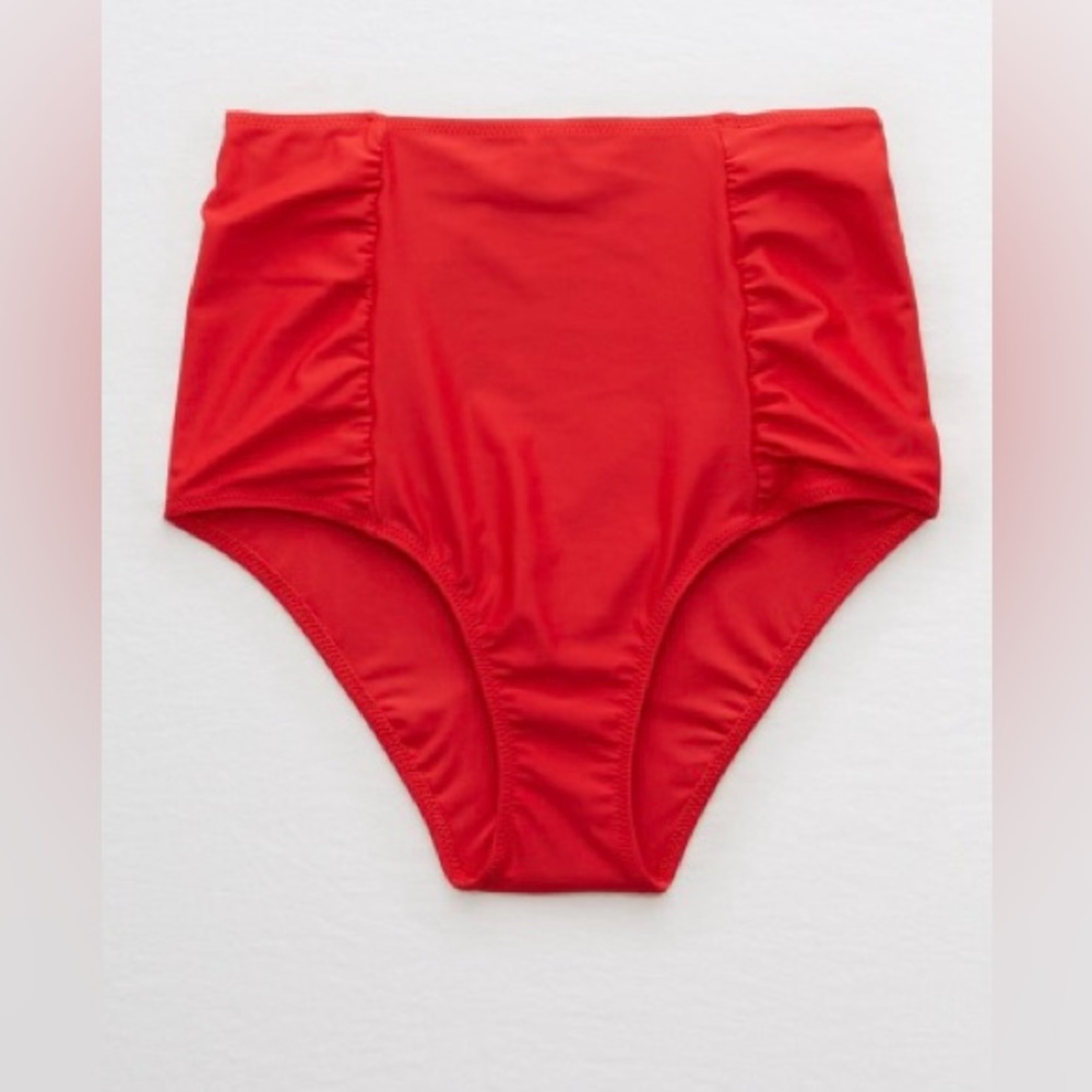 Aerie High-Waisted Red Bikini Bottom